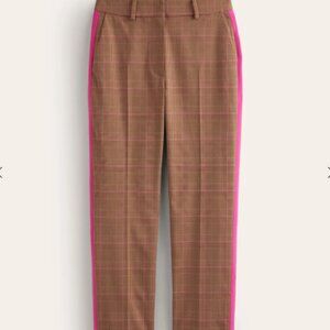 Boden women's kew check side stripe trousers pants size US10R